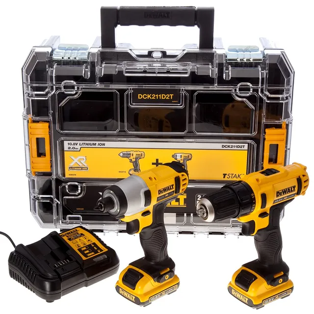 dewalt-dck211d2t-qw-kit-xr-12v-taladro-atornillador-dcd710-atornillador-de-impac image 1
