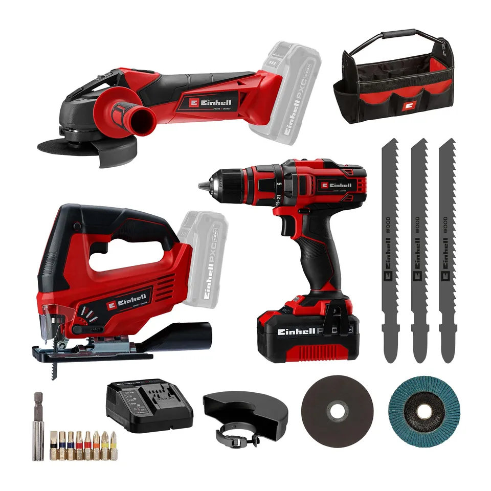 einhell-pack-power-x-change-taladro-te-cd-18-40-li-amoladora-tc-ag-18-115-li-sie image 1