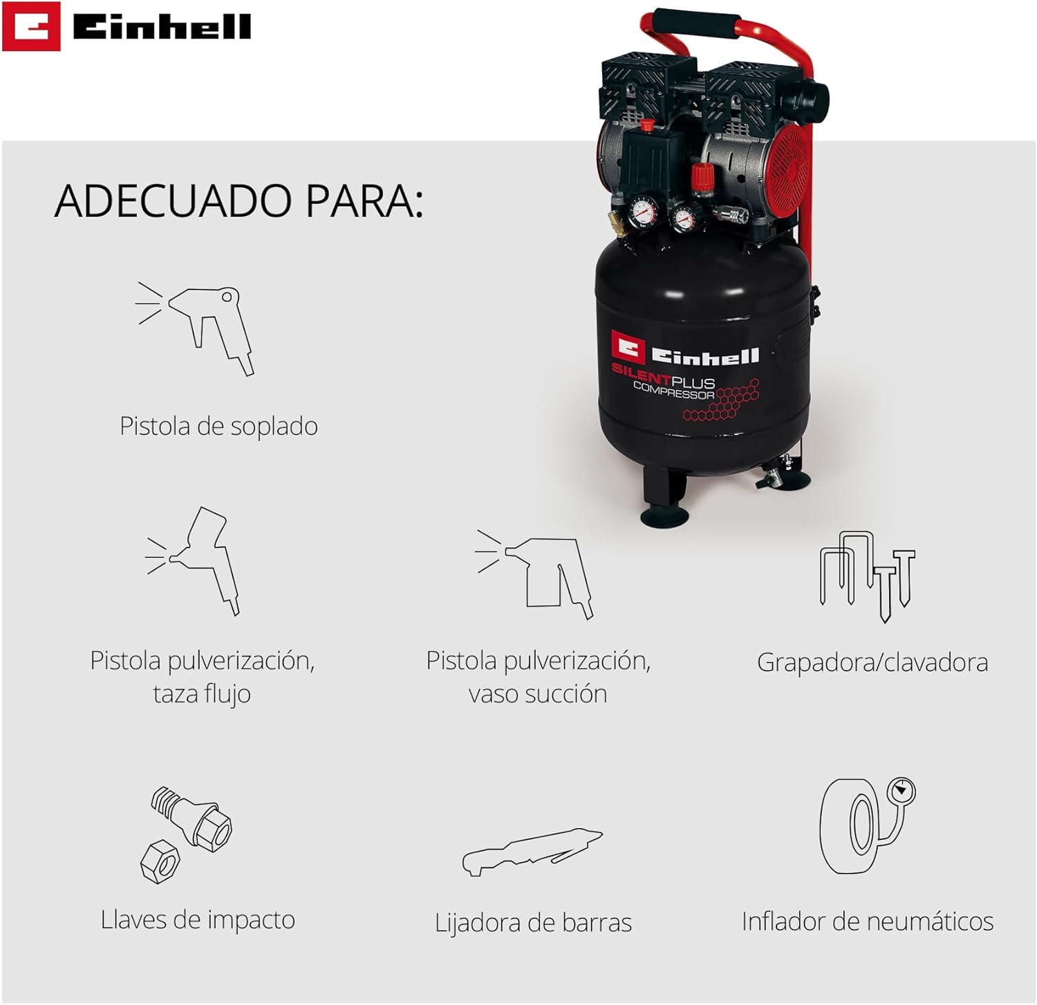 einhell-te-ac-135-24-silent-plus-compresor-de-aire-750w-silencioso-8-bar-dep-sit image 3