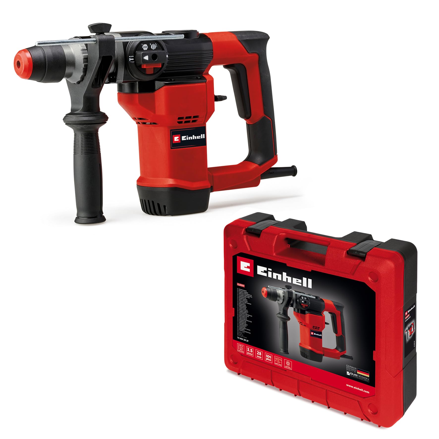 einhell-tc-rh-28-3f-martillo-perforador-950-w-sds-plus-3-5-j-3-en-1-con-malet-n image 1