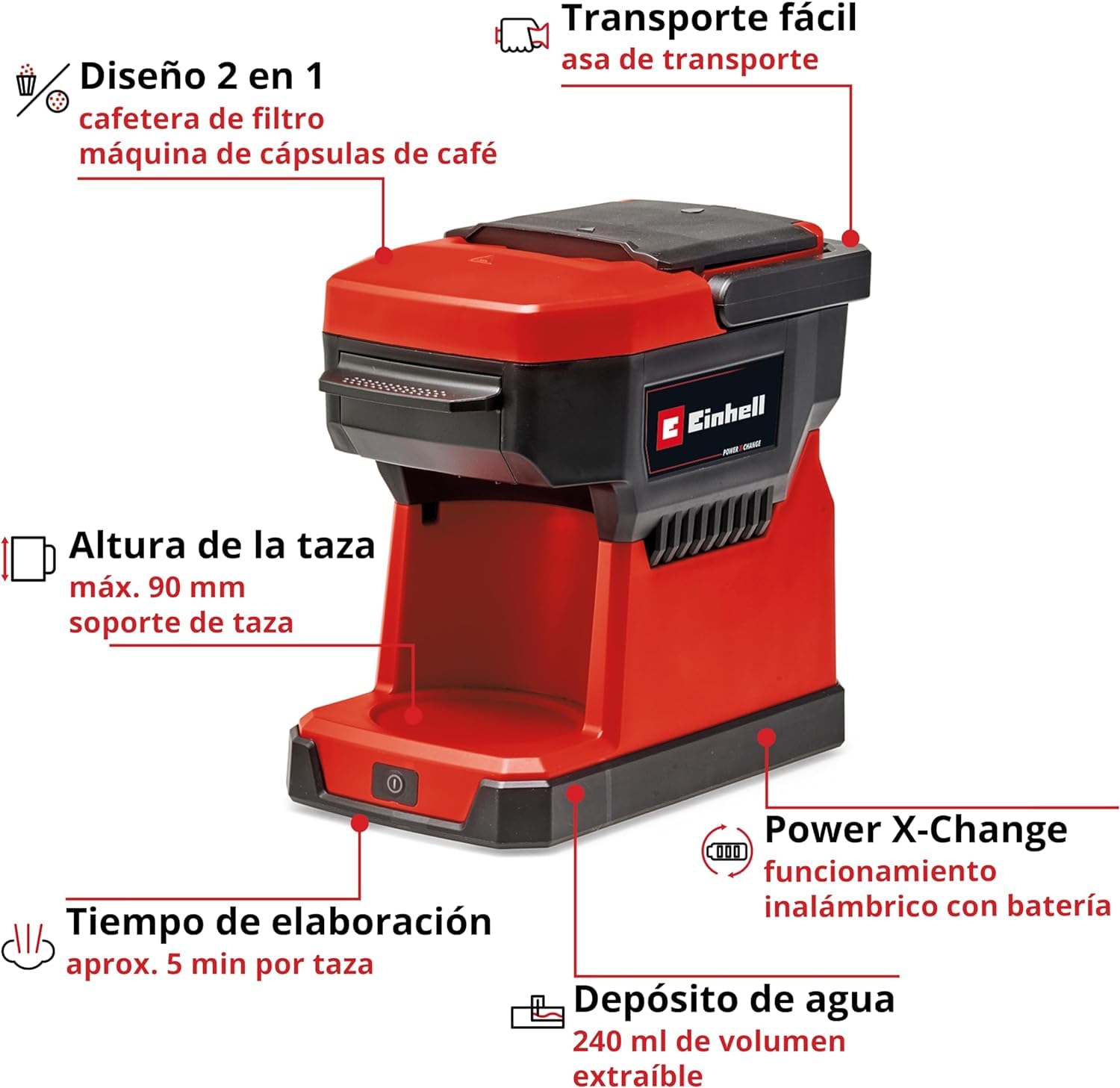 einhell-te-cf-18-li-solo-cafetera-con-bater-a-power-x-change-18-v-2-en-1-para-ca image 3