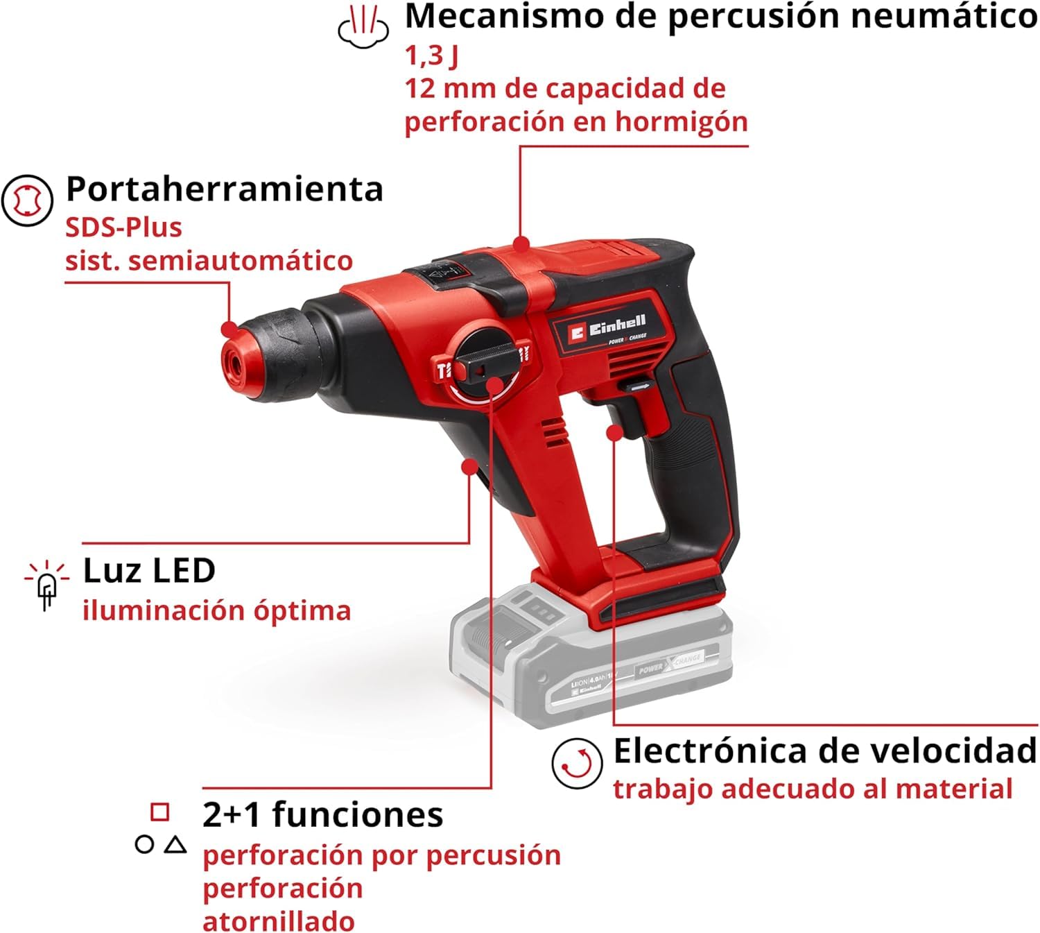 einhell-martillo-perforador-a-bater-a-te-hd-18-12-li-power-x-change-18-v-sds-plu image 3