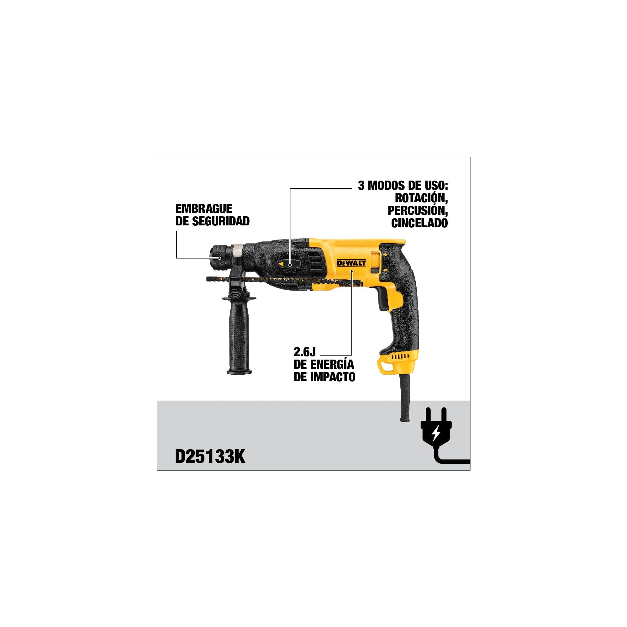 dewalt-d25133k-qs-martillo-ligero-combinado-800-w-2-6-j-sds-plus-3-modos-tope-de image 5