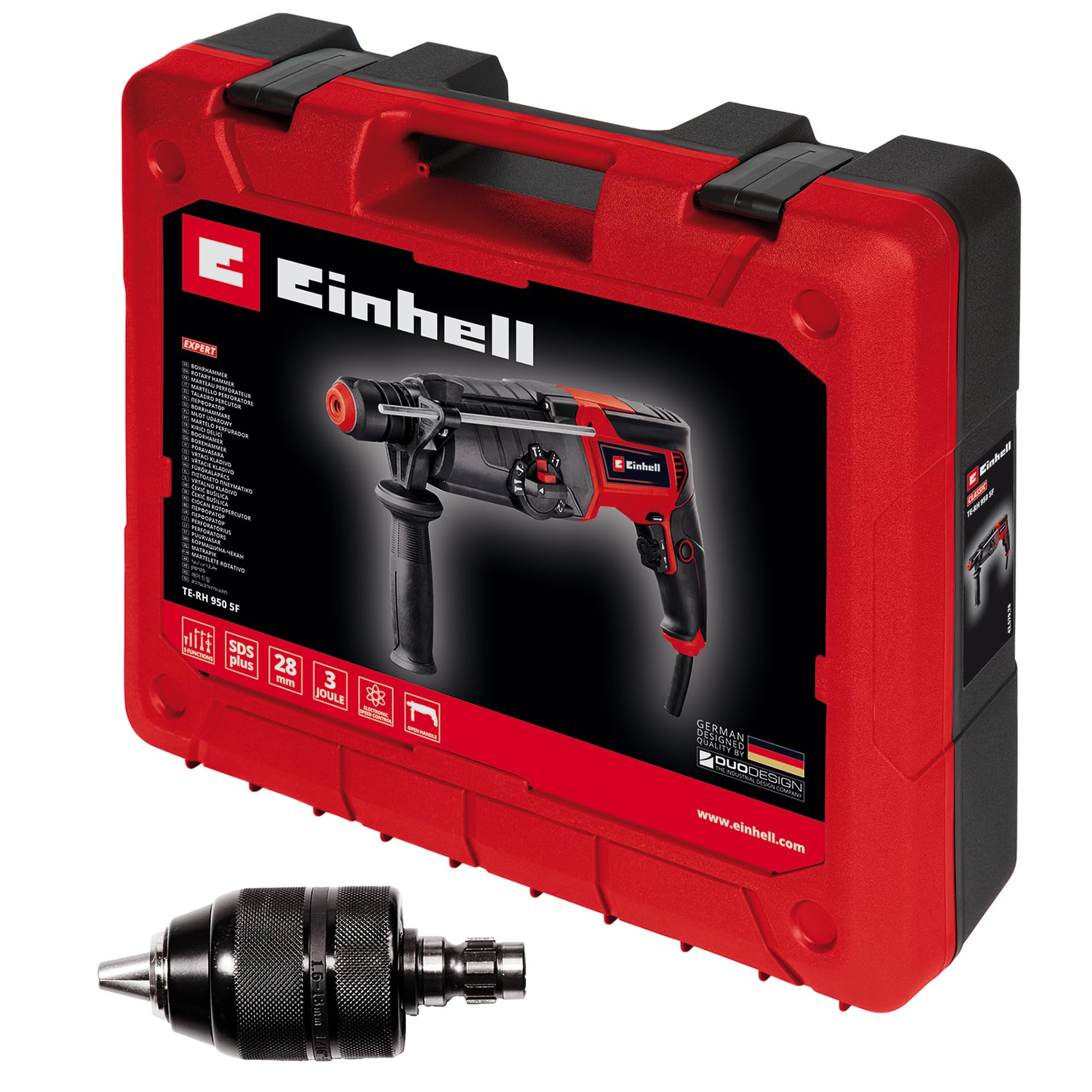 einhell-te-rh-950-5f-martillo-perforador-950-w-3-j-sds-plus-2-marchas-equipo-5-e image 2