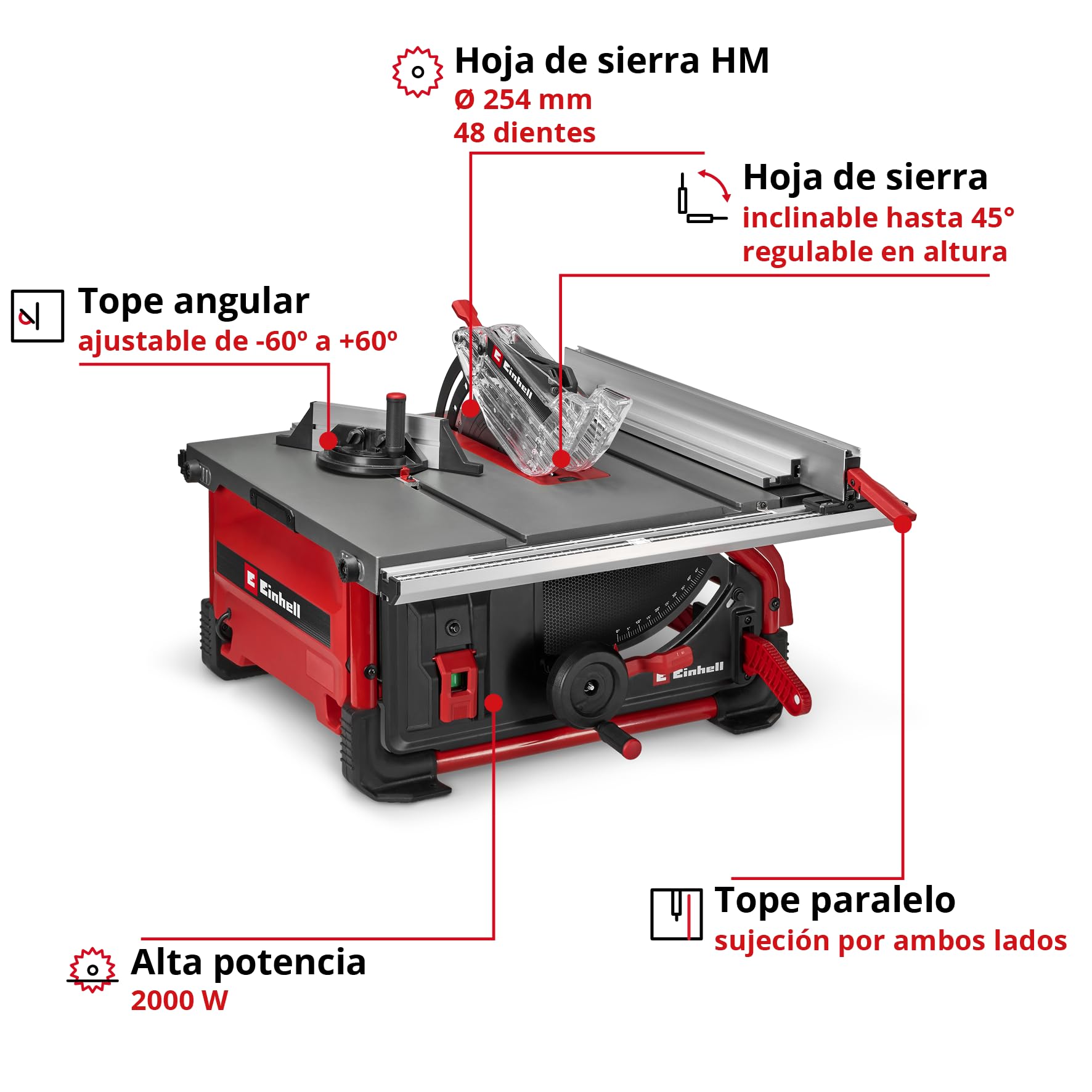einhell-te-ts-10-t-sierra-circular-de-mesa-2-000-w-hoja-254-mm-corte-89-mm-prolo image 2