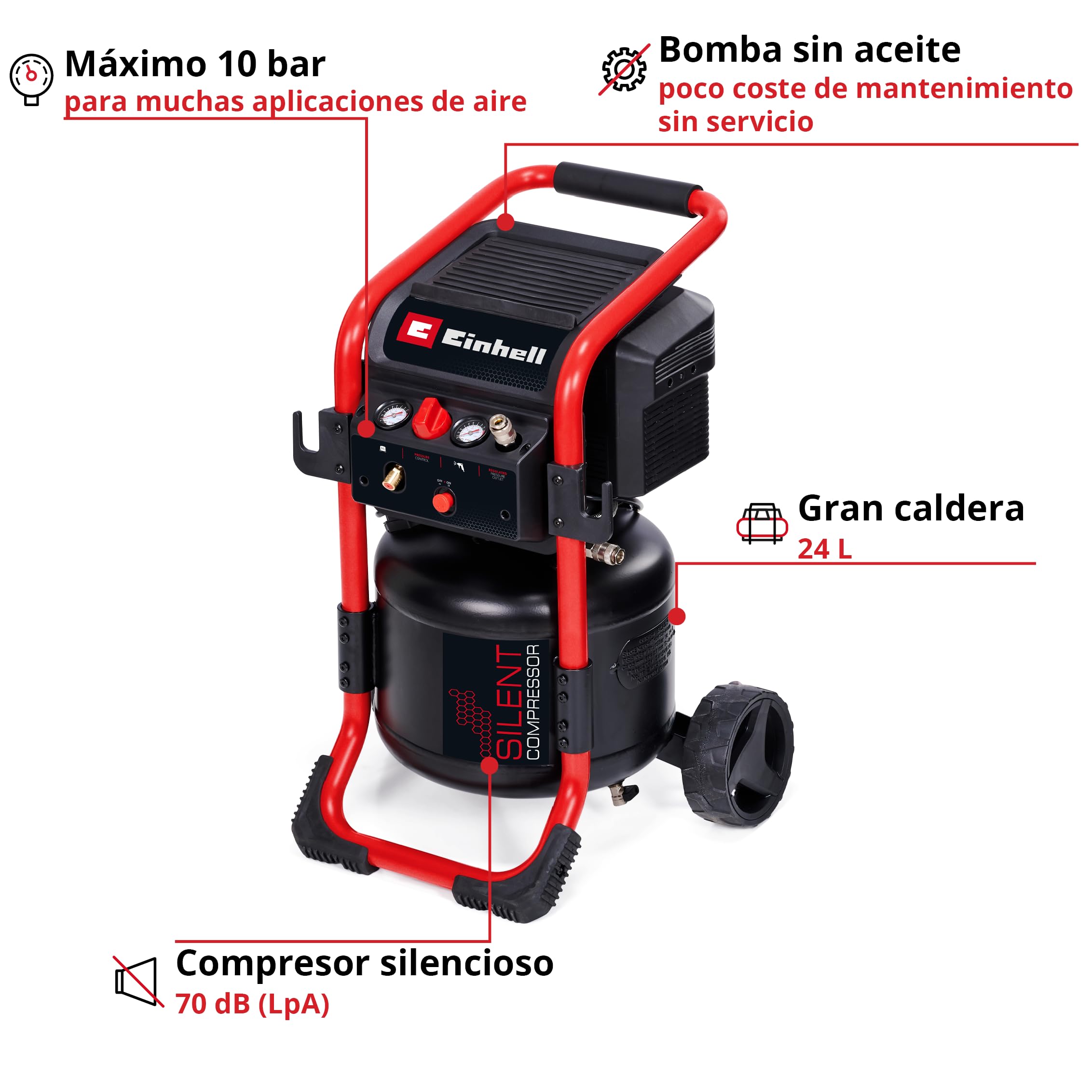 einhell-te-ac-240-24-silent-compresor-silencioso-sin-aceite-1500-w-con-dep-sito- image 2