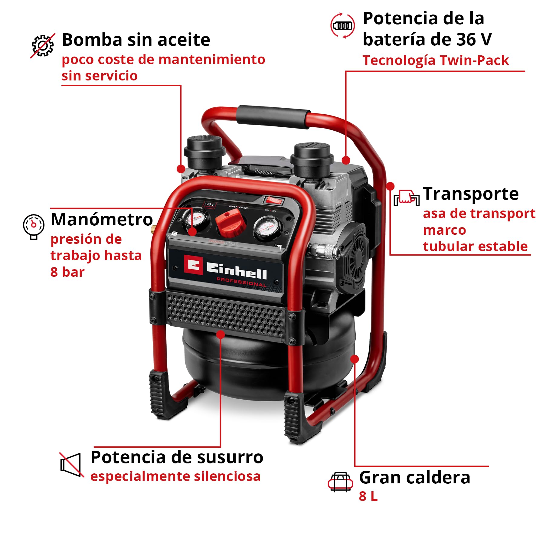 einhell-silenzzo-36-210-professional-power-x-change-compresor-con-bater-a-36-v-8 image 3