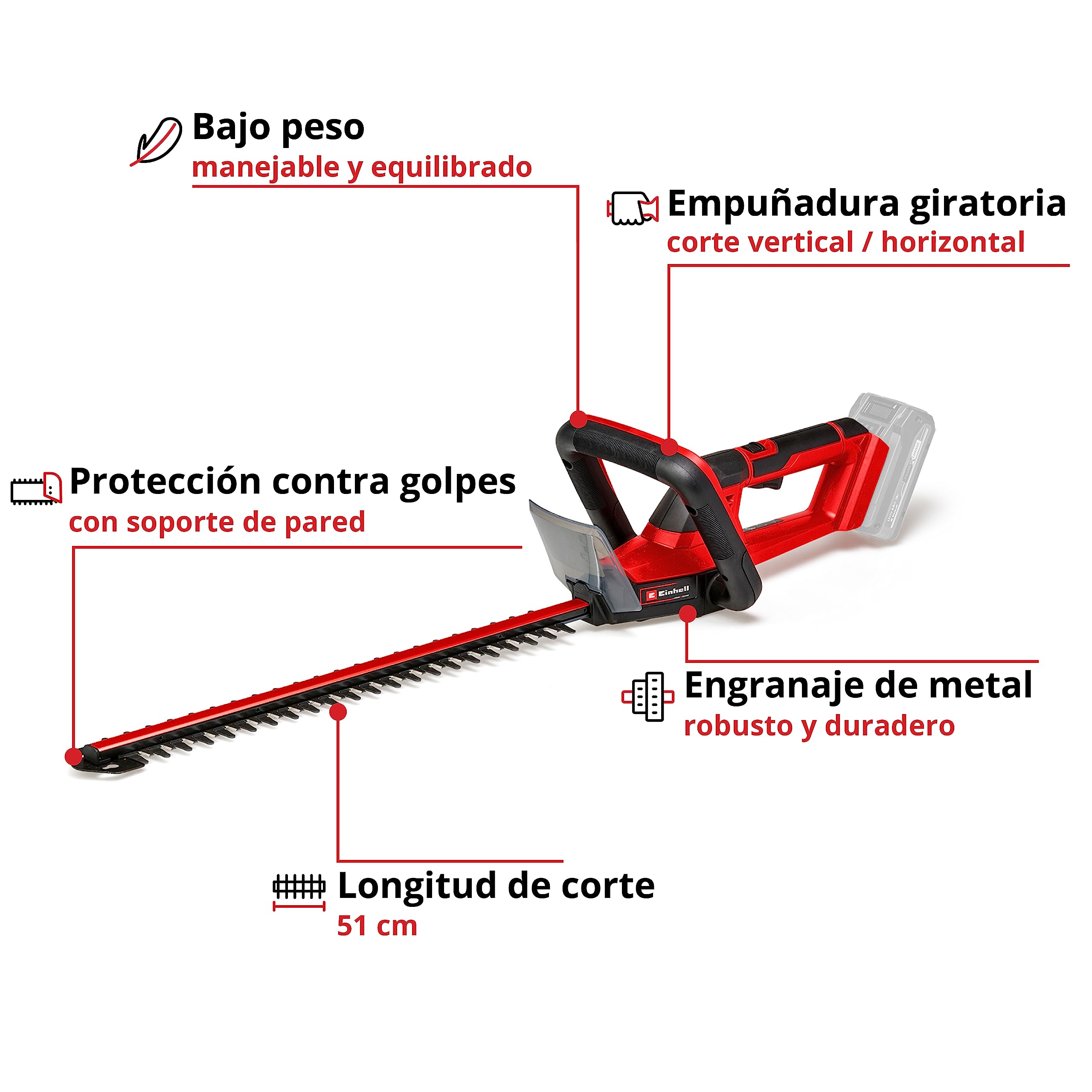 einhell-gc-ch-18-50-li-solo-power-x-change-recortasetos-con-bater-a-18v-cuchilla image 3