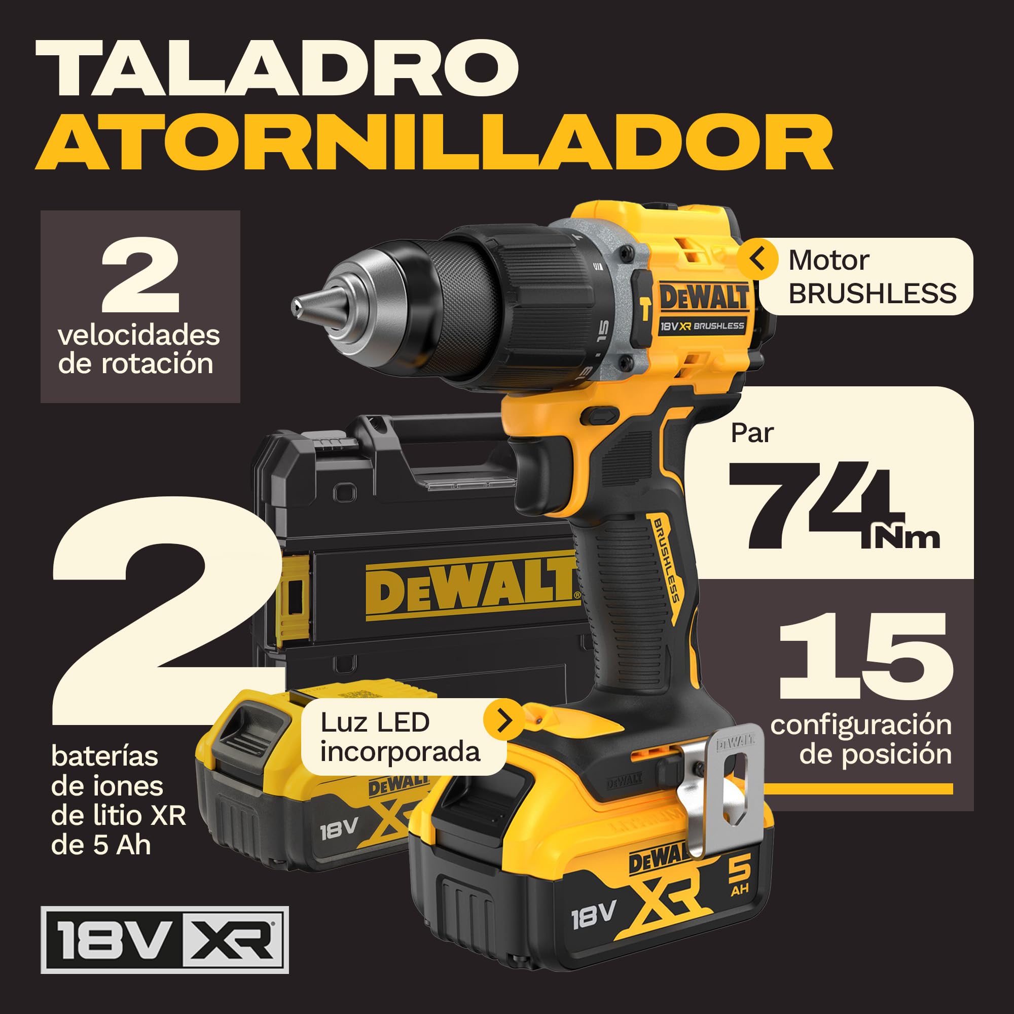 dewalt-dcd799p2t-qw-taladro-atornillador-percutor-18v-xr-sin-escobillas-con-2-ba image 2