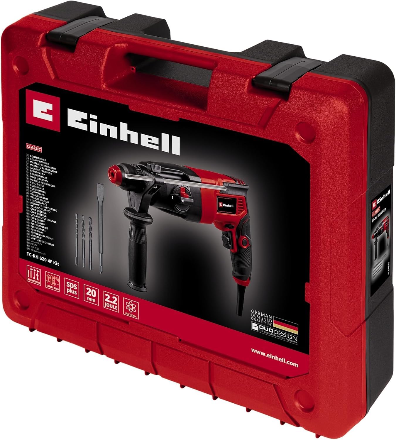 einhell-kit-taladro-percutor-tc-rh-620-4f-620w-sds-plus-con-4-funciones-2-2-j-y- image 8