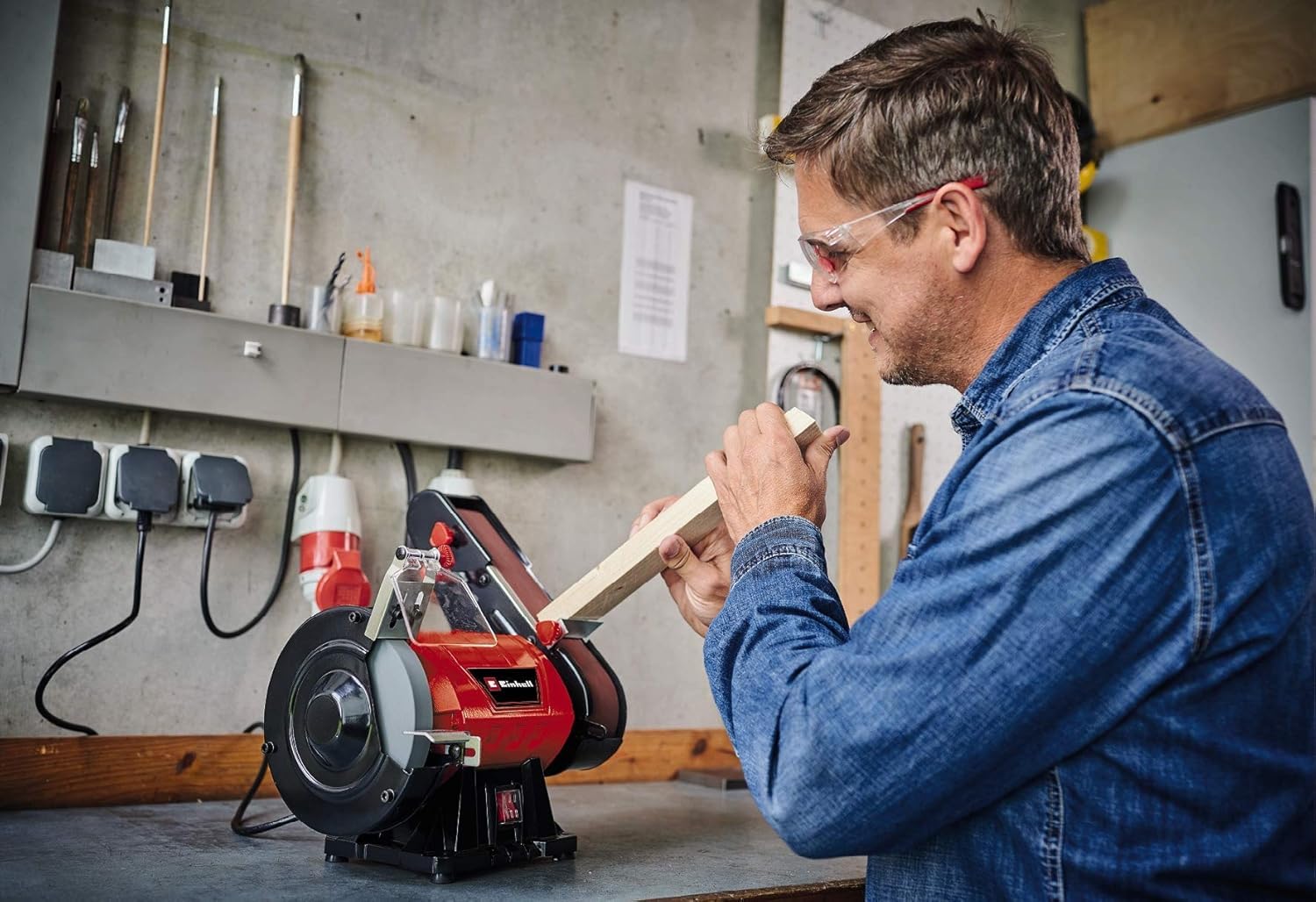 einhell-tc-us-350-esmeriladora-de-banda-y-disco-vertical-350-w-con-protecci-n-co image 3