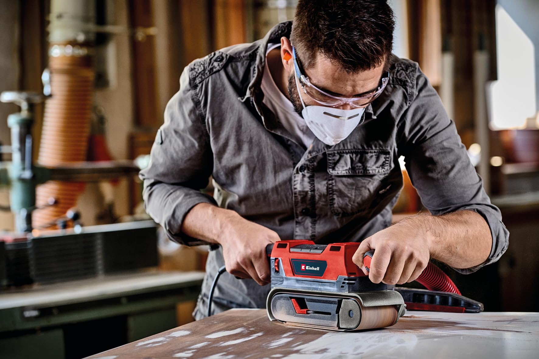 einhell-te-bs-850-e-lijadora-de-banda-850-w-400-m-min-ajuste-fino-de-banda-aspir image 2
