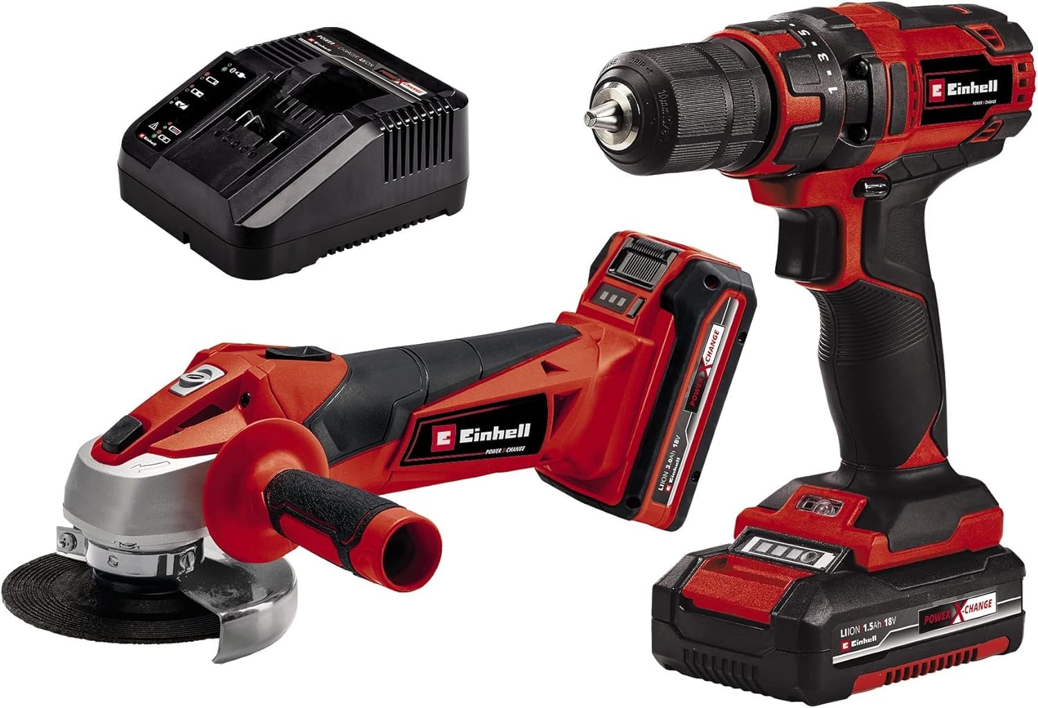 einhell-tc-tk-18-li-kit-power-x-change-con-taladro-percutor-tc-cd-18-35-li-y-amo image 1