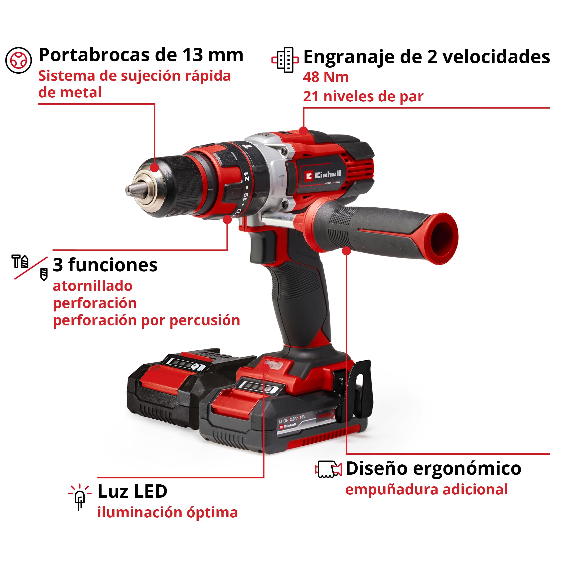 einhell-taladro-percutor-sin-cable-te-cd-18-48-li-i-power-x-change-2-bater-as-2- image 3