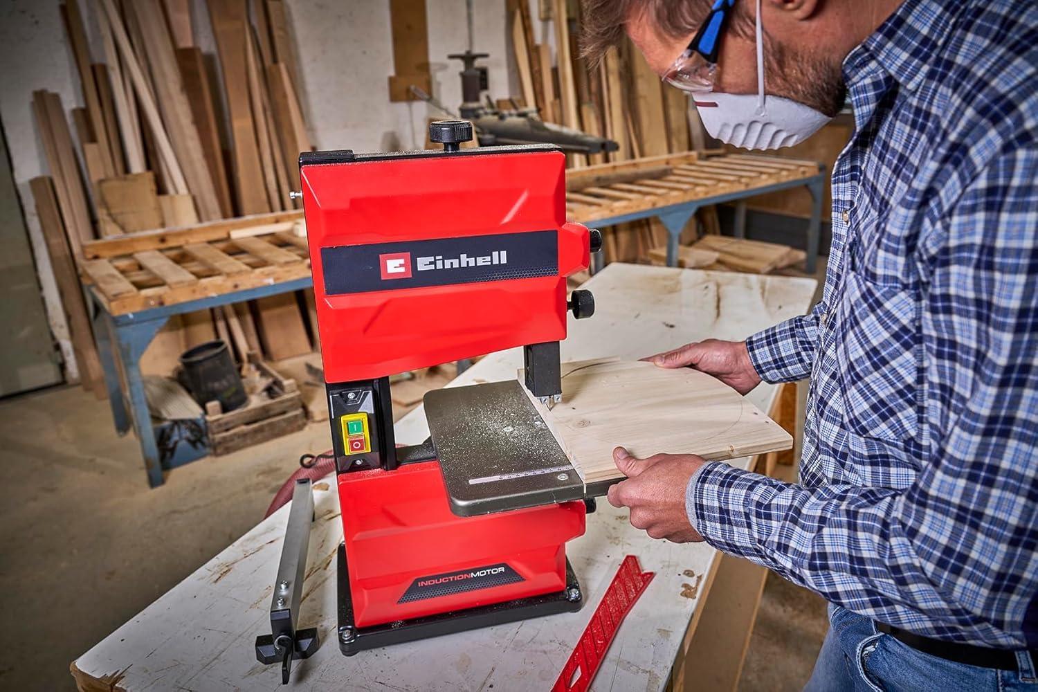 einhell-tc-sb-200-1-sierra-de-banda-250-w-con-mesa-inclinable-de-7-a-45-cambio-d image 2