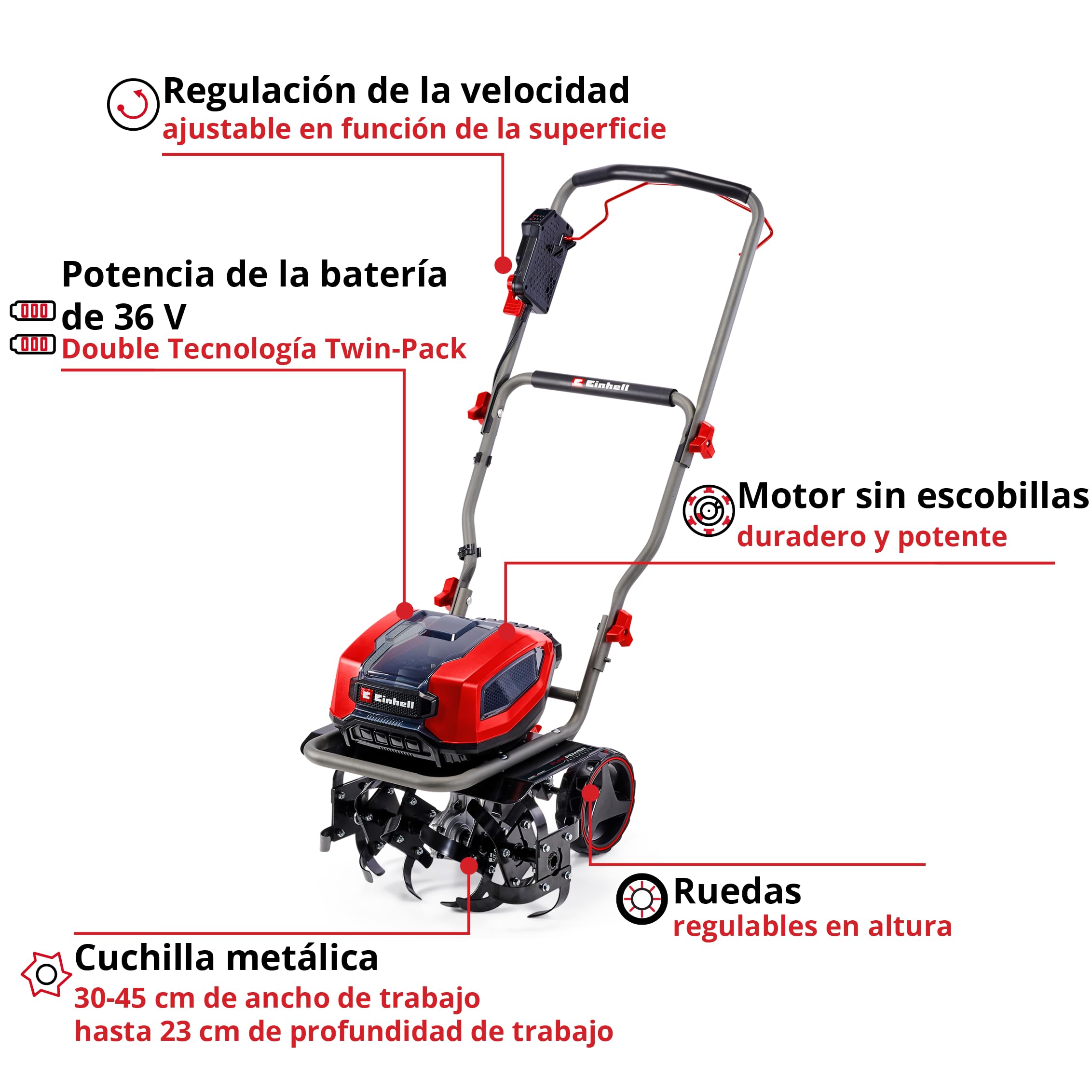 einhell-gp-cr-36-45-li-e-bl-solo-motoazada-con-bater-a-power-x-change-36-v-sin-e image 3