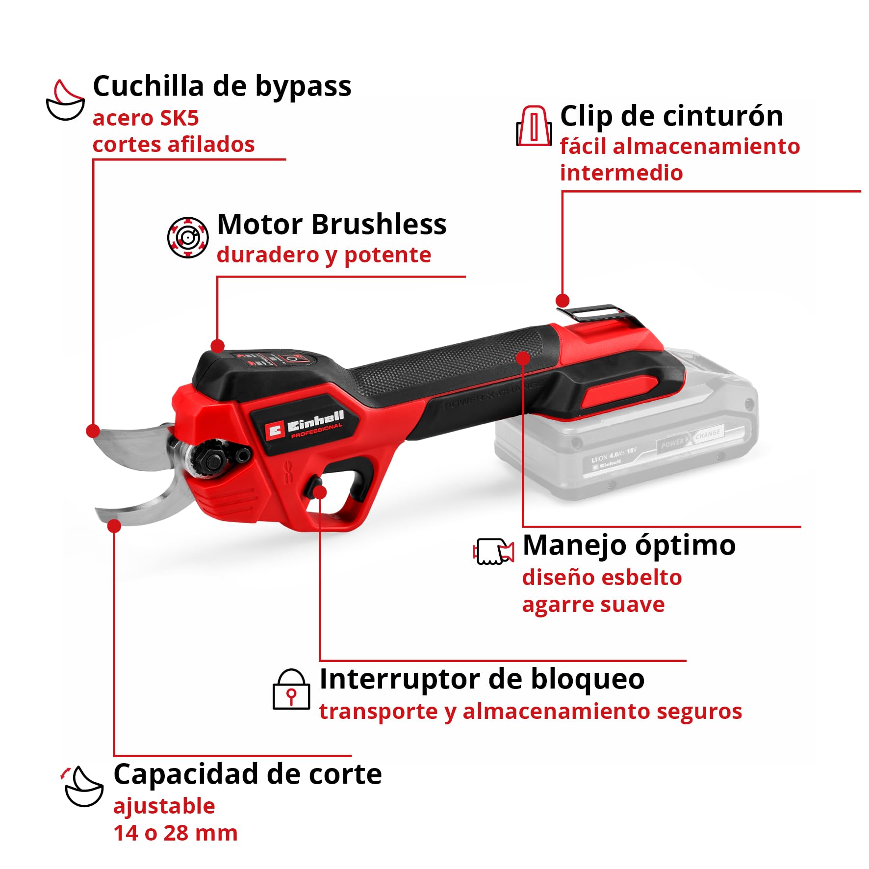 einhell-professional-gp-ls-18-28-li-bl-solo-tijeras-de-podar-con-bater-a-power-x image 3