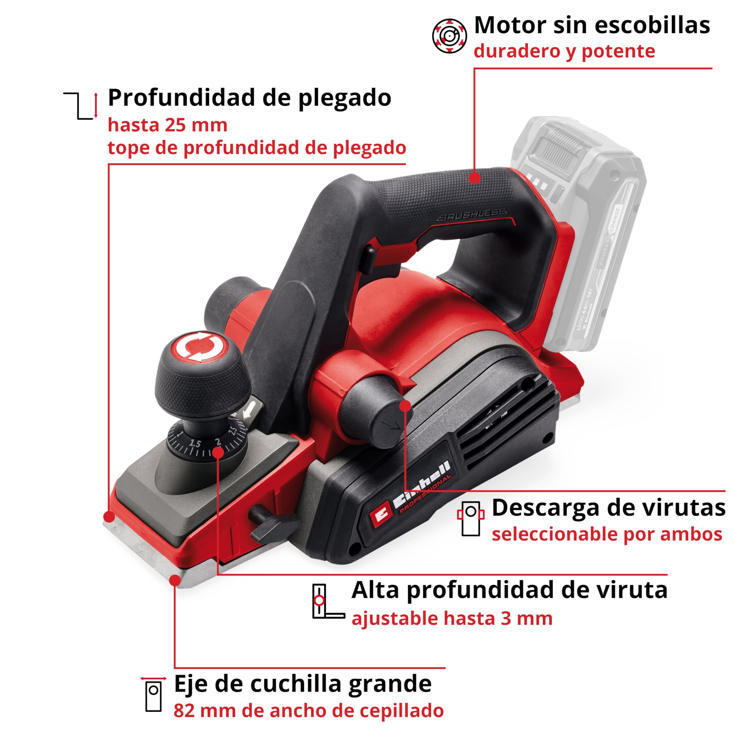 einhell-professional-tp-pl-18-3-li-bl-power-x-change-cepillo-manual-con-bater-a- image 3