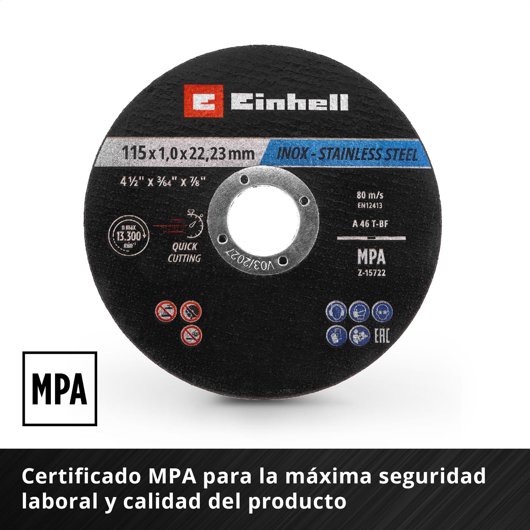 einhell-discos-de-corte-para-metal-115-mm-originales-10-piezas-en-lata-1-mm-cort image 4