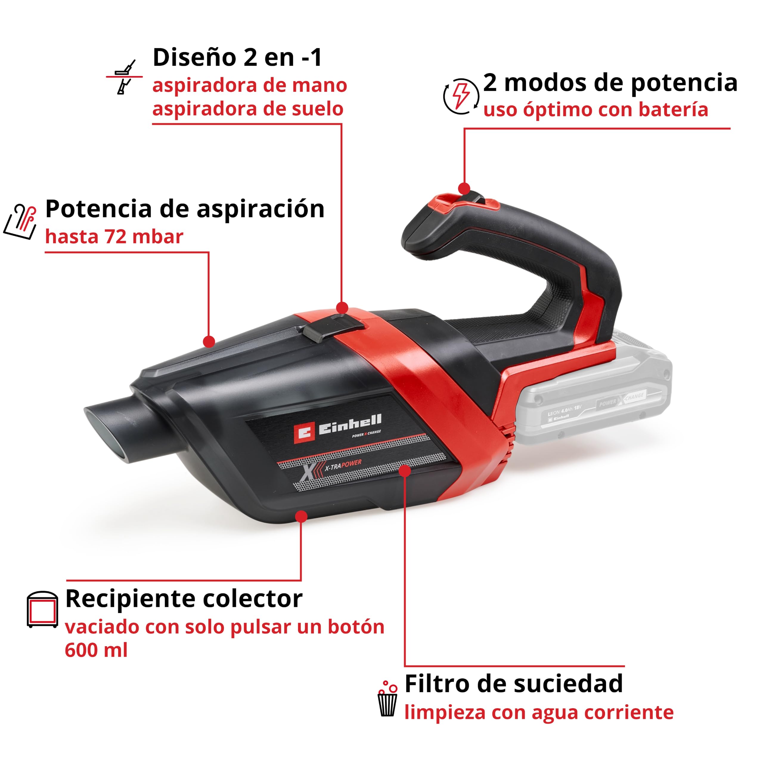 einhell-te-hv-18-06-li-solo-power-x-change-aspirador-de-polvo-manual-con-bater-a image 3