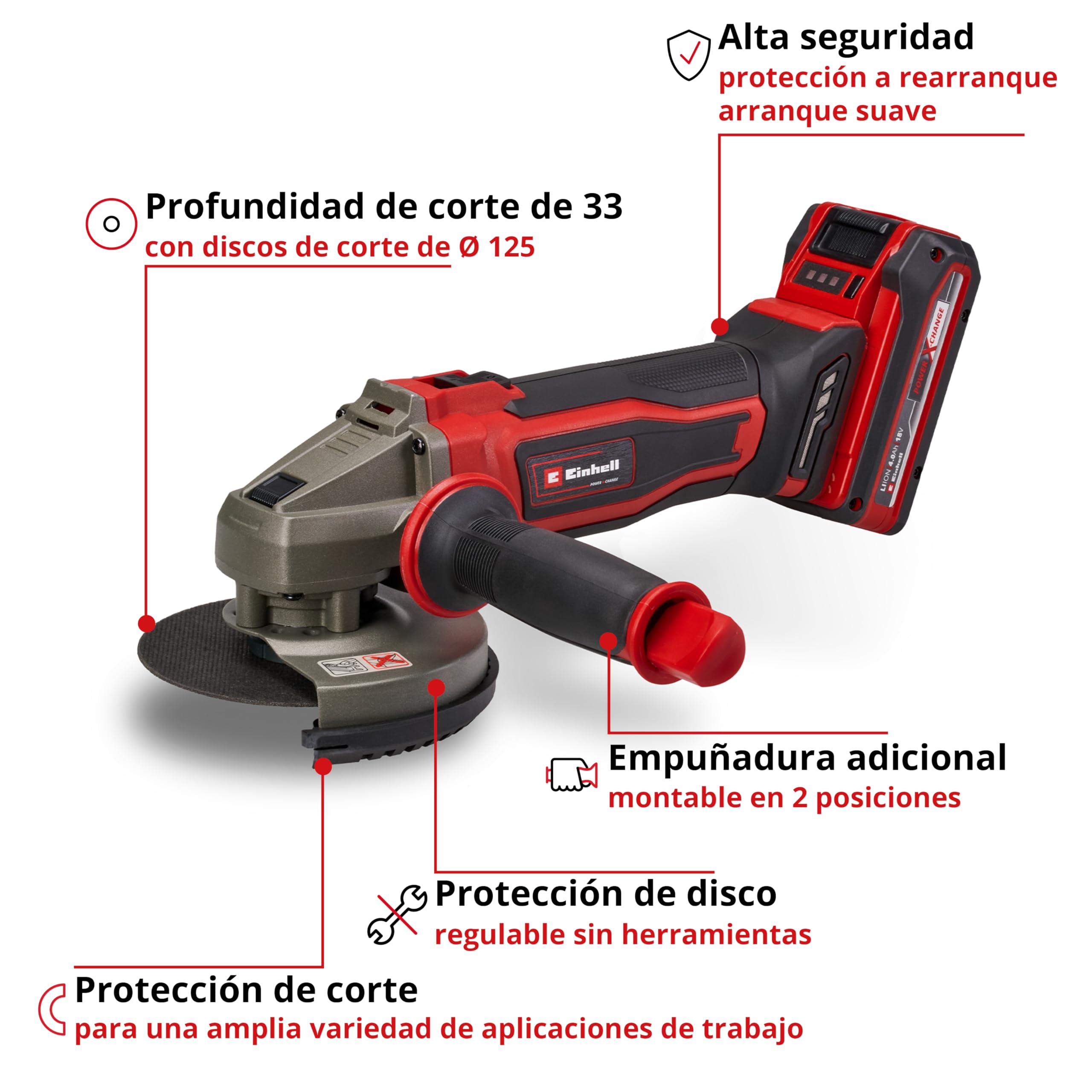 einhell-te-ag-18-125-2-li-amoladora-angular-a-bater-a-power-x-change-18-v-con-ba image 3