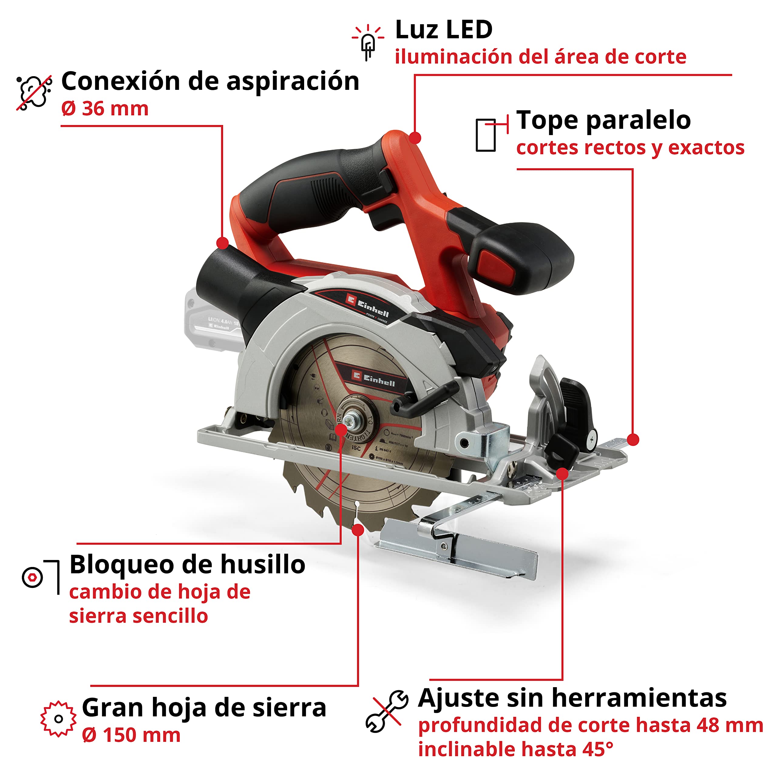 einhell-te-cs-18-150-li-solo-power-x-change-sierra-circular-a-bater-a-18-v-corte image 3