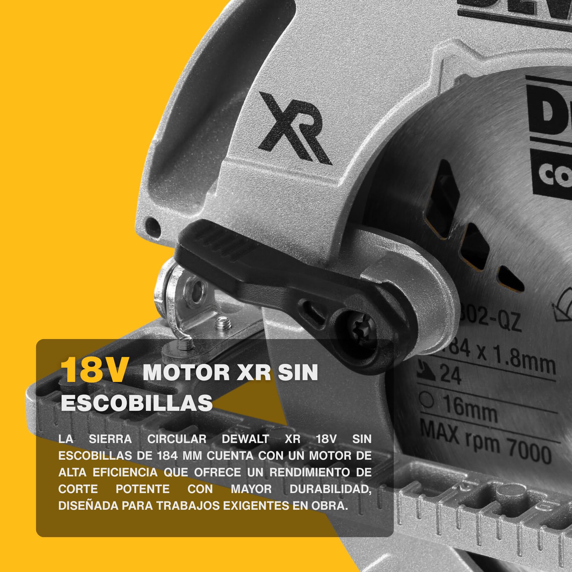 dewalt-dcs572nt-xj-xr-18v-sierra-circular-sin-escobillas-con-hoja-de-184-mm-cort image 2