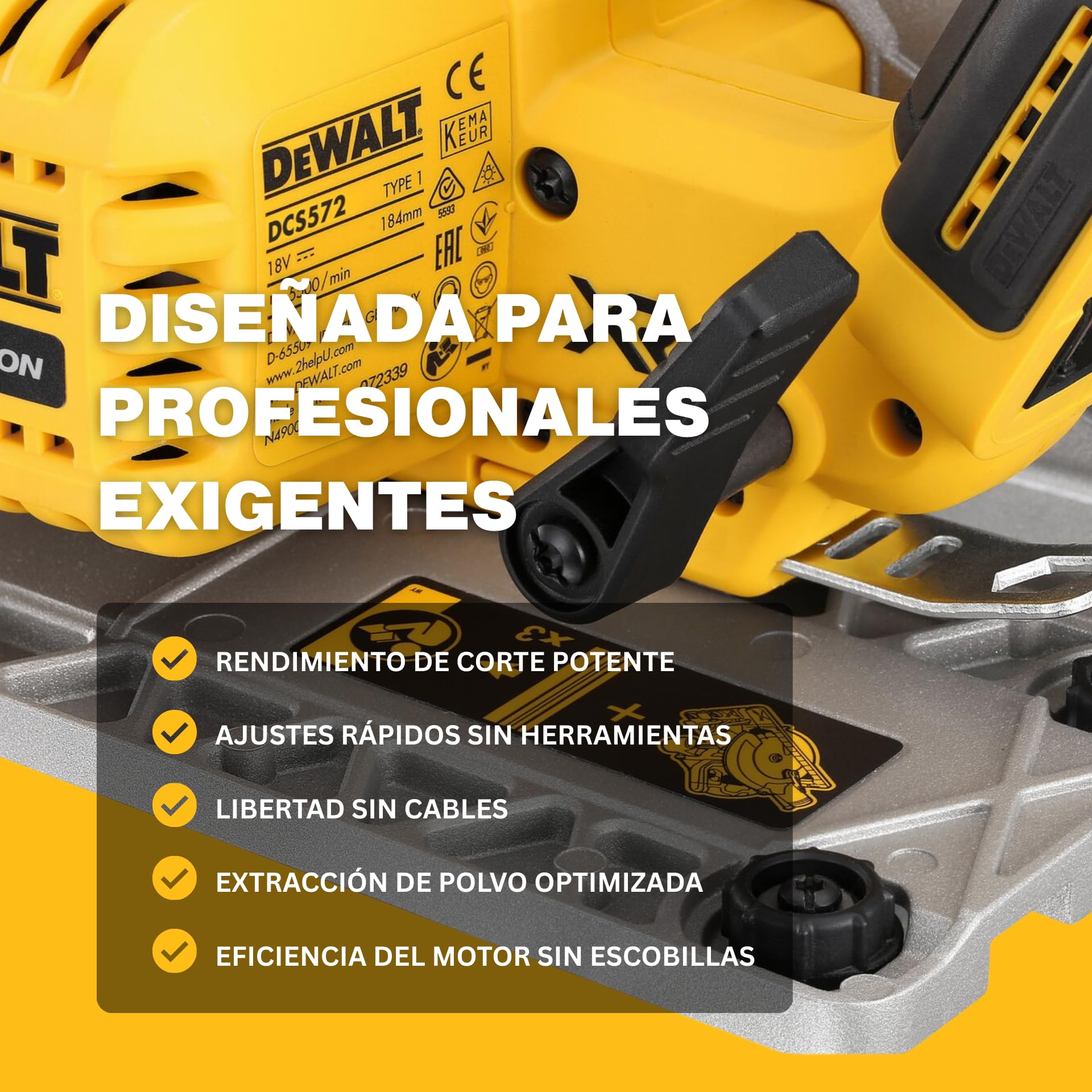 dewalt-dcs572nt-xj-xr-18v-sierra-circular-sin-escobillas-con-hoja-de-184-mm-cort image 6