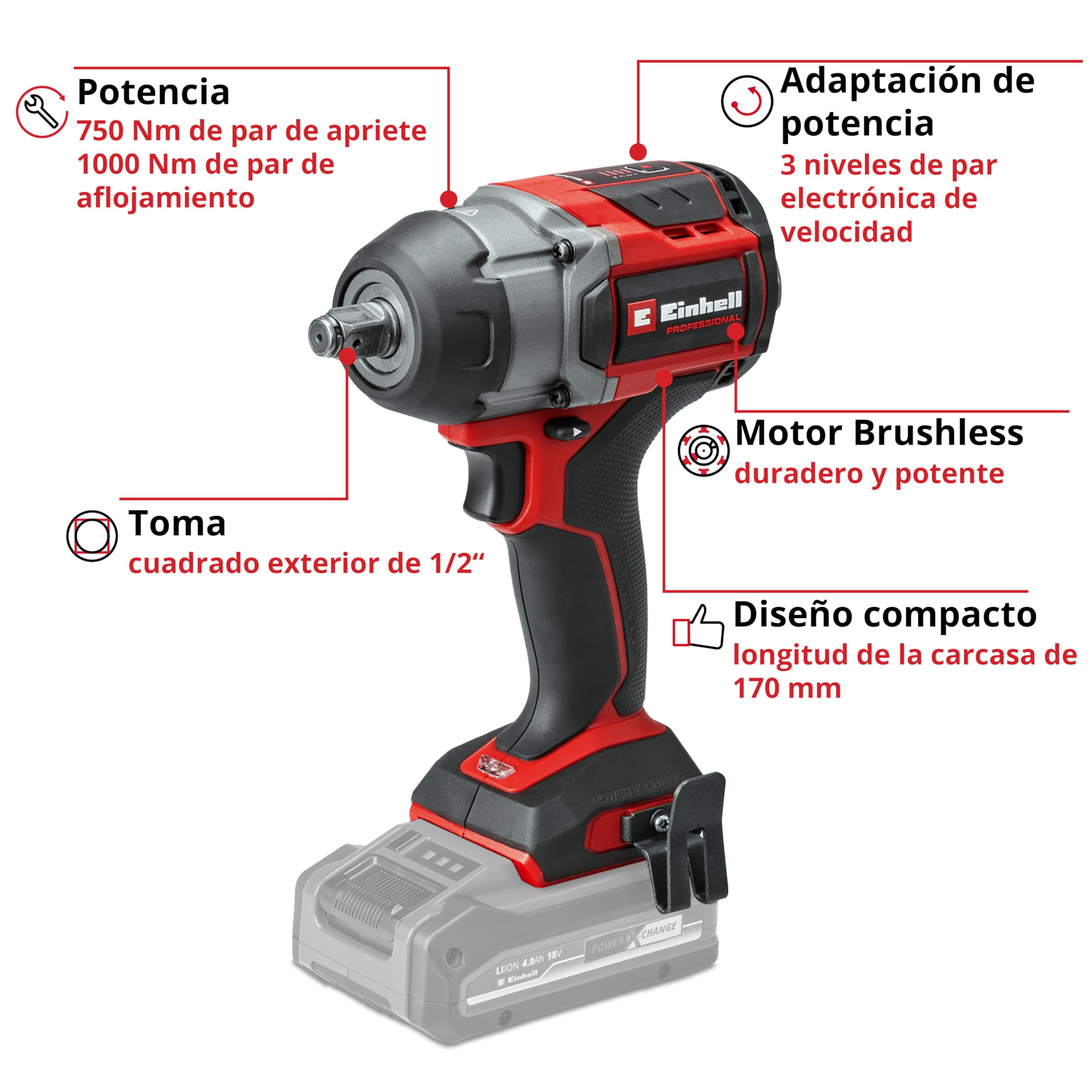 einhell-professional-tp-cw-18-750-c-li-bl-solo-atornillador-de-impacto-con-bater image 3