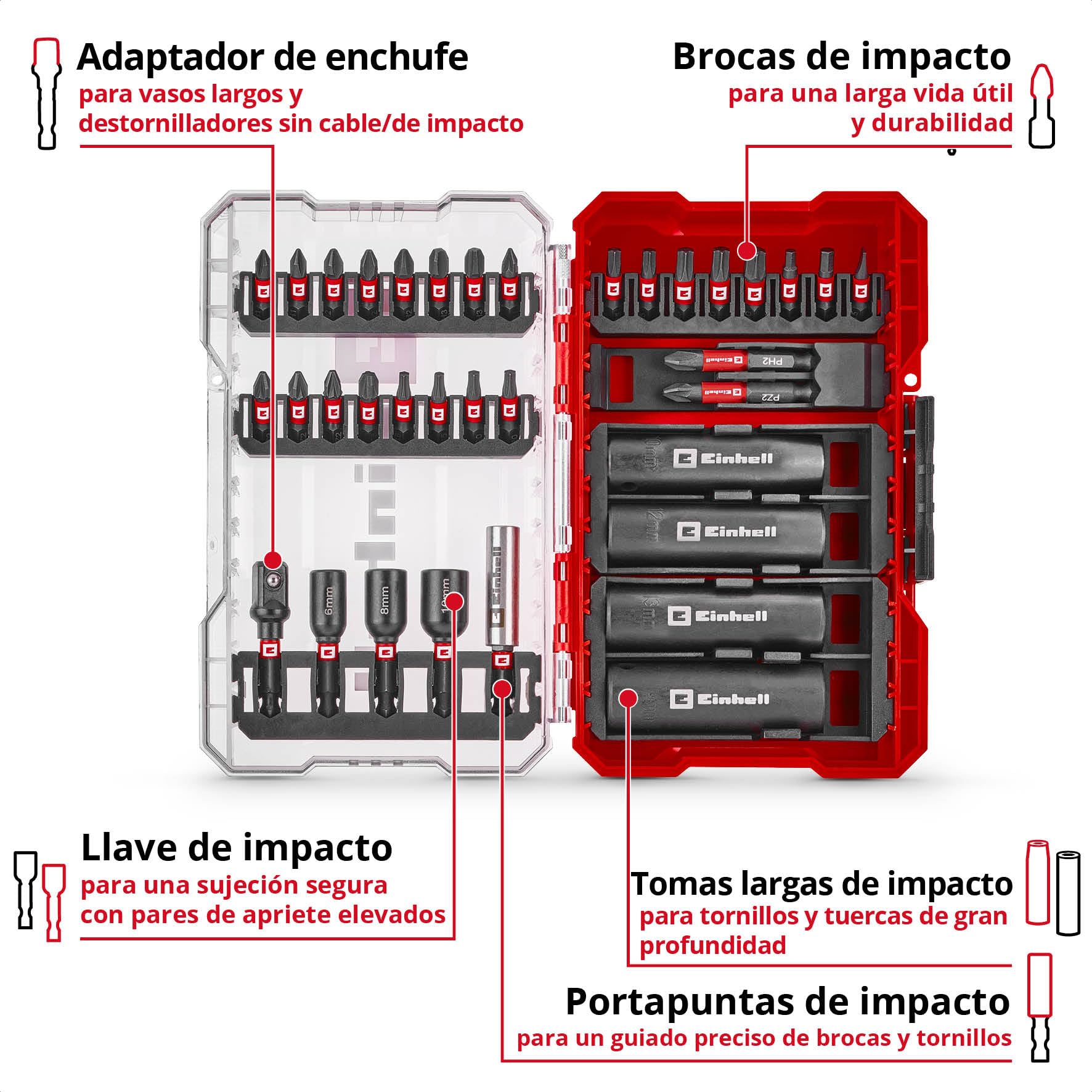einhell-m-case-juego-de-35-brocas-de-impacto-y-llaves-de-vaso-puntas-25-50-mm-tu image 3
