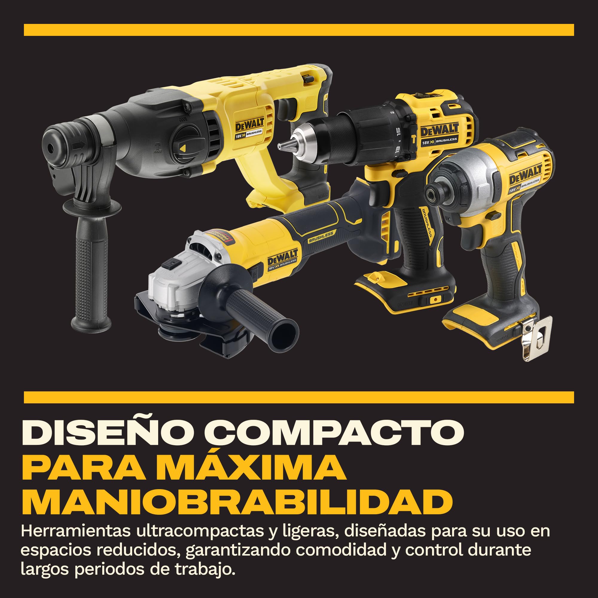 dewalt-dck424m3-qw-kit-combo-18v-de-4-herramientas-taladro-percutor-atornillador image 6