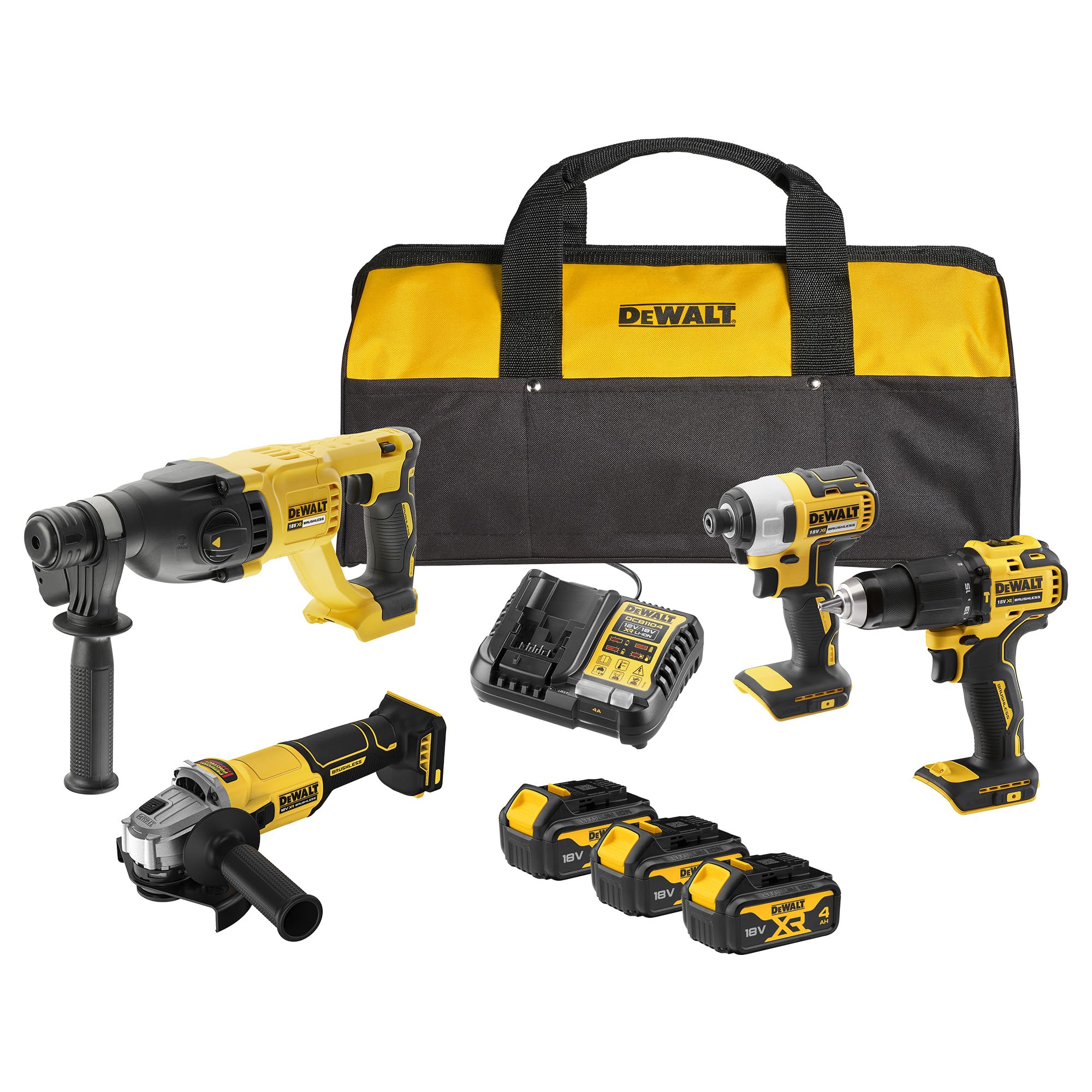 dewalt-dck424m3-qw-kit-combo-18v-de-4-herramientas-taladro-percutor-atornillador image 1