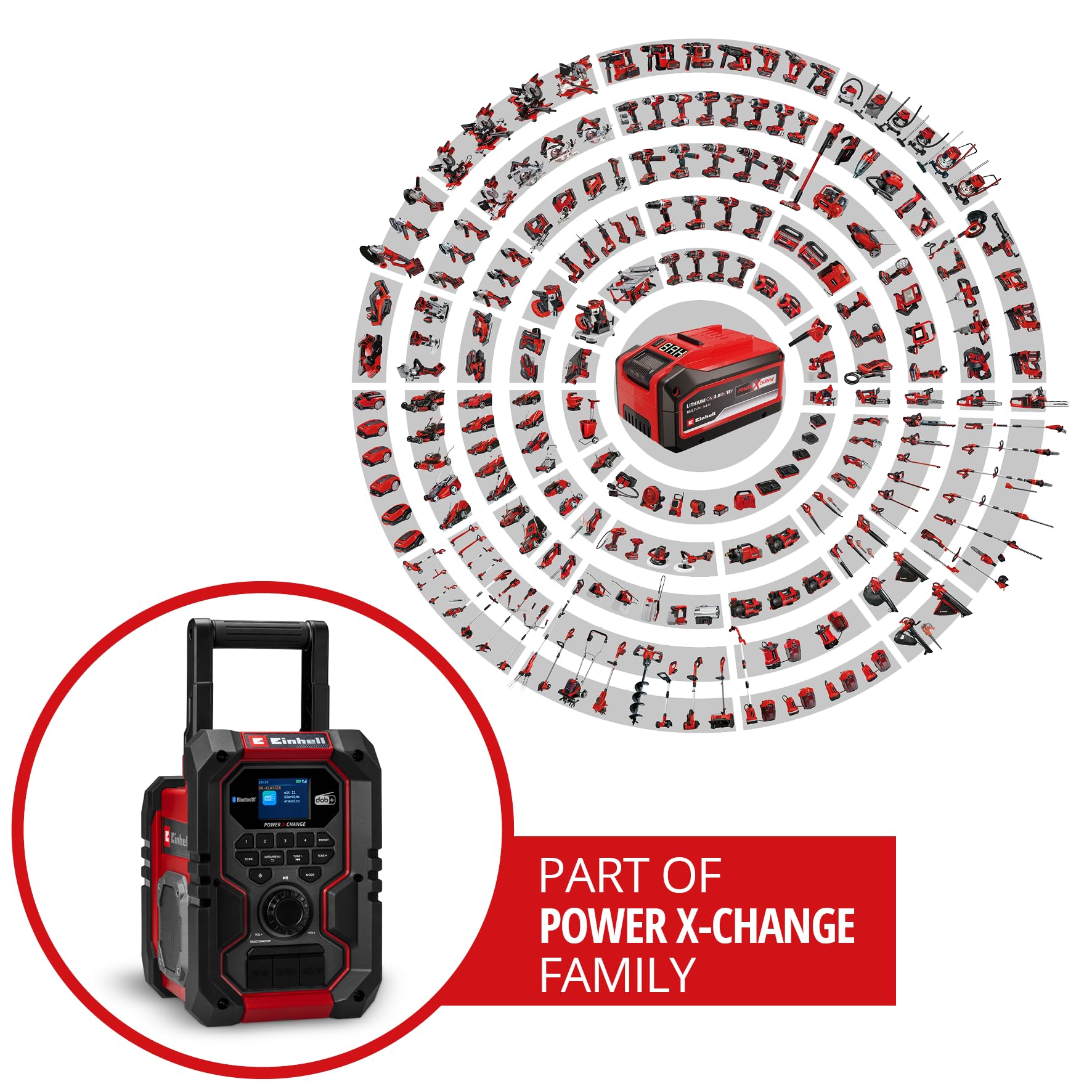 einhell-te-cr-18-li-dab-fm-bt-radio-de-obra-18-v-power-x-change-con-bluetooth-us image 2