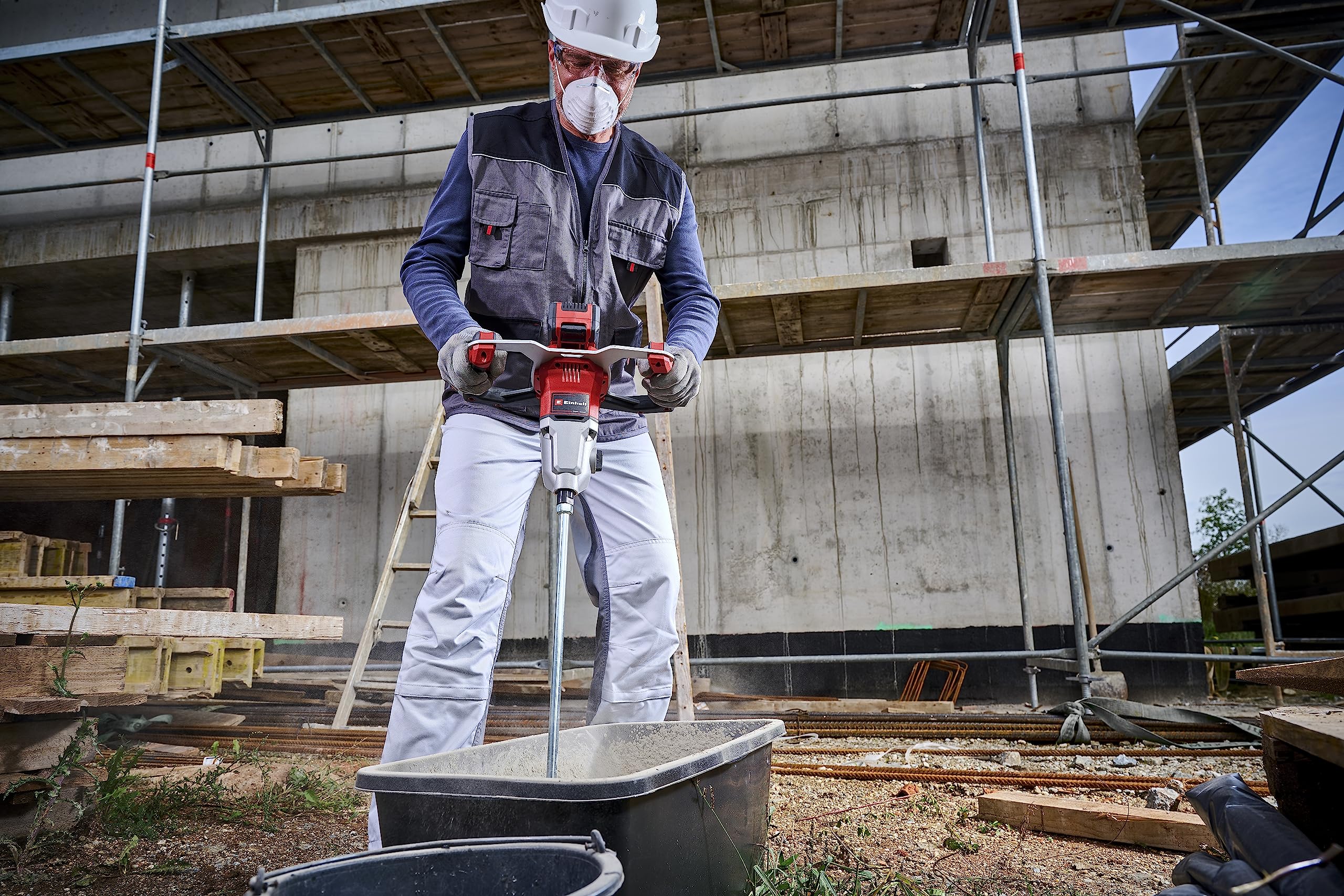 einhell-professional-tp-mx-18-2-li-bl-solo-agitador-de-mortero-y-pintura-a-bater image 3
